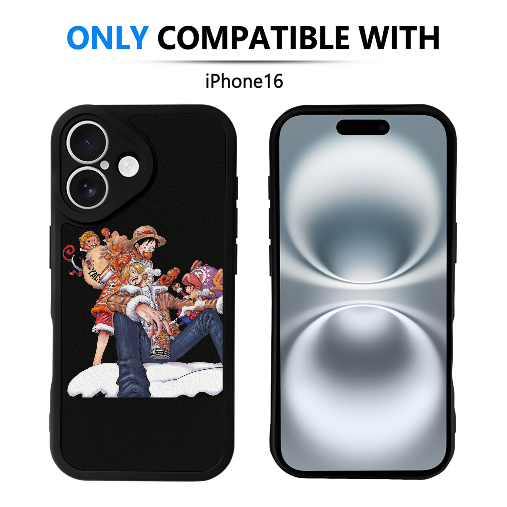 （画像用） ワンピース サンジ ONE PIECE Sanji 【iPhone 16シリーズ対応】シリコンスマホケース（レザー調） 材質：シリコン